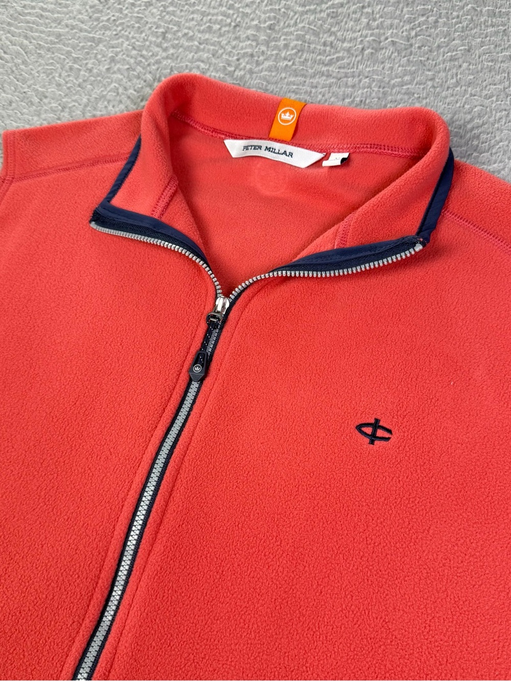 Peter Millar Vest Mens Medium Cape Red Thermal Flow Micro Fleece Full Zip Golf